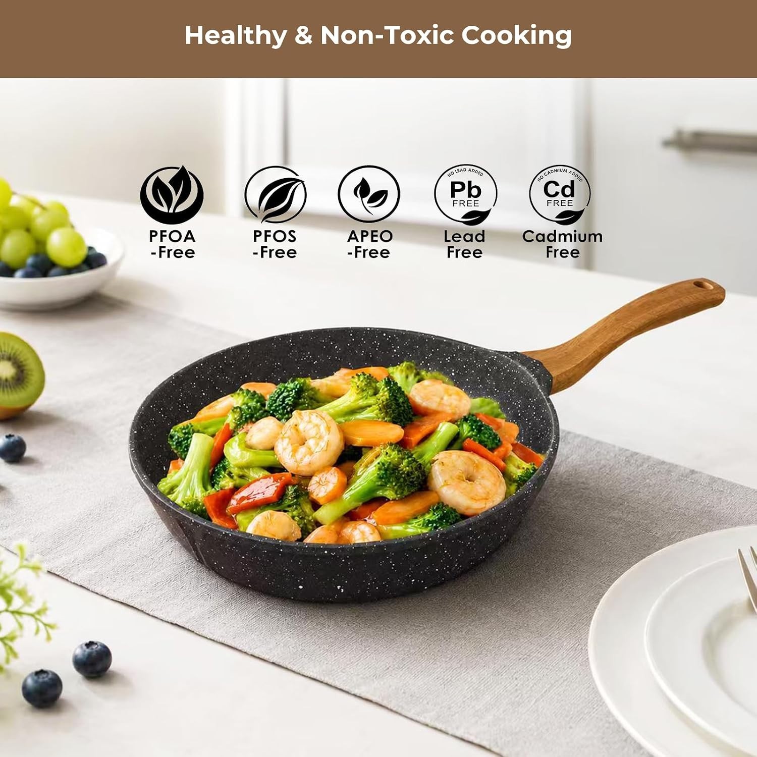 Kitchen Nonstick Cookware 3 Piece Omelette Pan Skillet Set, Nonstick Die-cast…