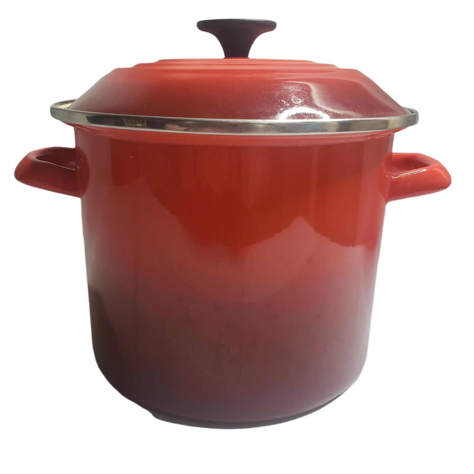 Le Creuset Red Stock Pot Enamel On Steel 6 Quarts, 8” 5.7 Liters