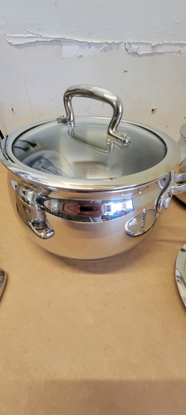 Biltmore 3 Pc Sauce Pans Pots Heavy Stainless Steel Oven Safe Steamer 3.4 2.3 QT
