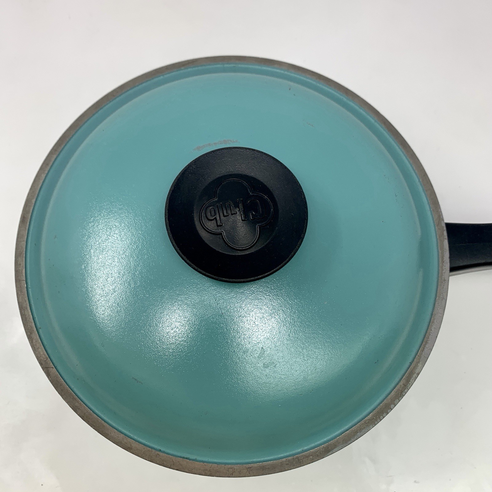 VTG CLUB Brand Pot With Lid. Turquoise-Teal Blue. 1.5 Quart Sauce Pan, 1960s USA