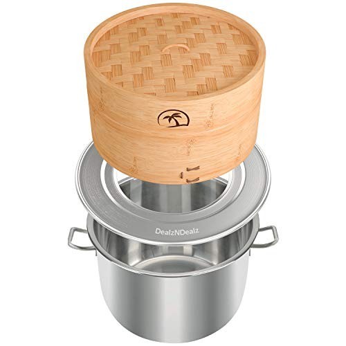 Bamboo Steamer Ring Adapter 8″ to 13″ | Stainless Steel for Dumplings & Veggies