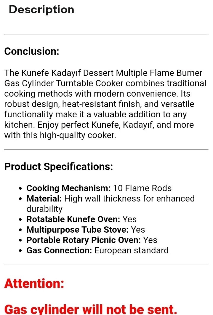 Multiple Flame Kunafa Knafeh Kadayif Cook Portable Burner Gas Stove Camp