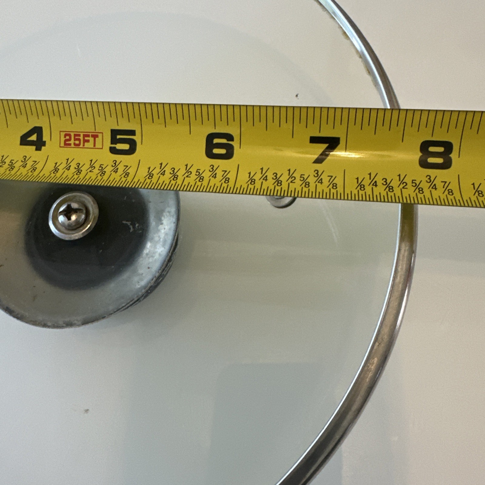 Uniwear Glass pot lid 7 1/2 Vented With Black Knob Replacement Cooking Lid