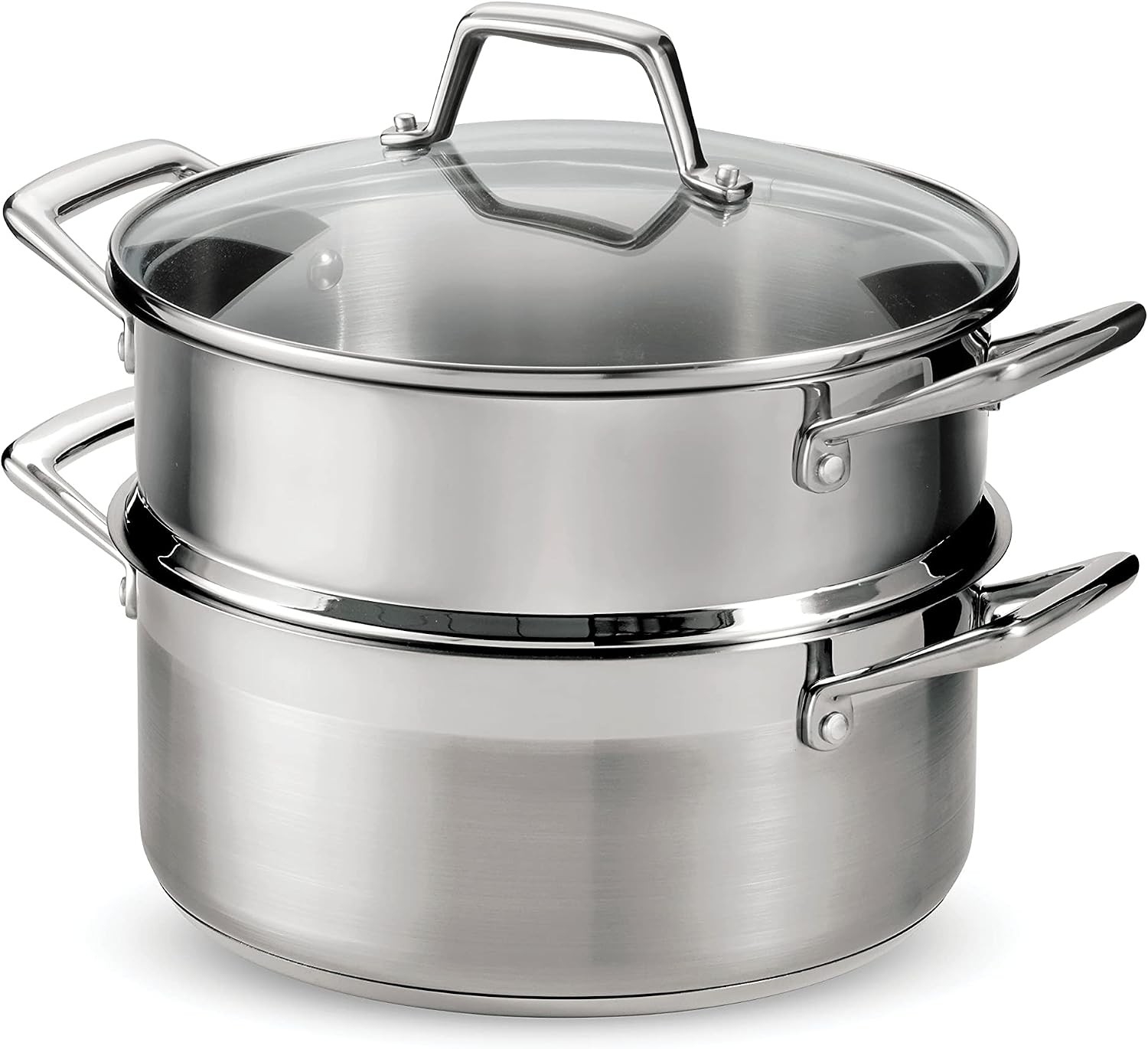 5-Quart Steamer Set Tri-Ply Base Stainless Steel Dutch Oven W/ Steamer Insert