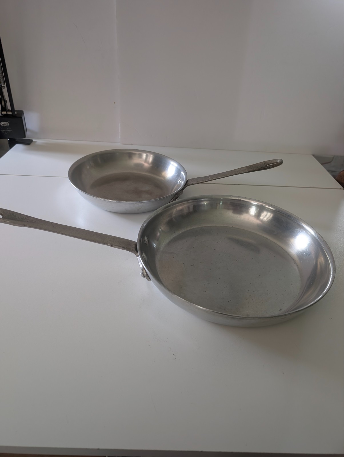 Vintage Dura-Ware Commercial Aluminum Fry Pan Skillet Lot 912 911 Heavy Duty NSF