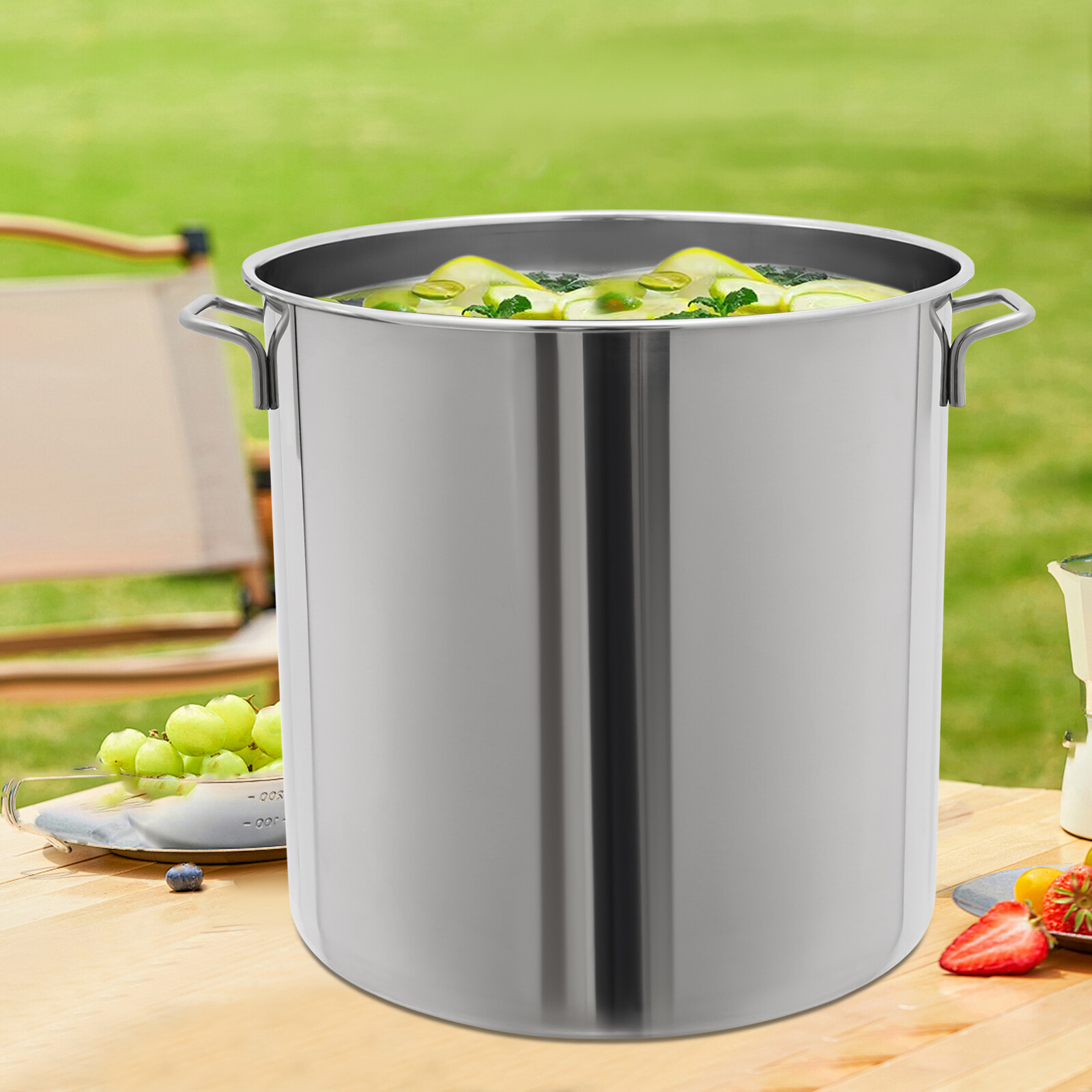 40L/42 27 Qt Stainless Steel 201 Stock Pot with Basket Cookware for Boiling
