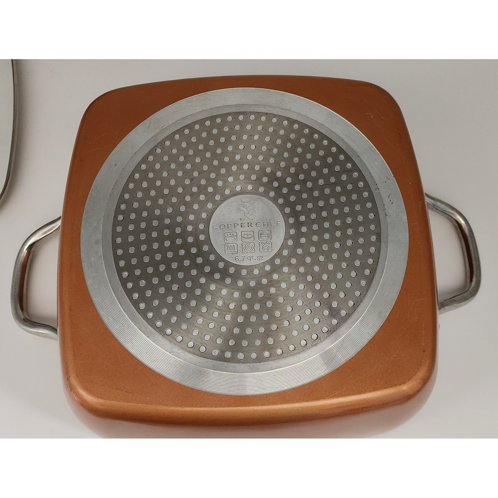 Copper Chef 6.7 Qt Square Pan Set 5pc Non-Stick Induction Cookware Panini Press