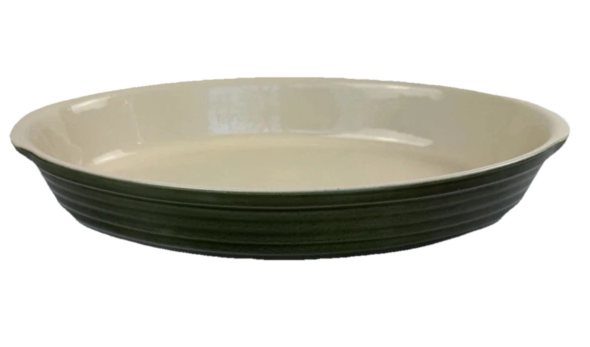 Emile Henry France Oval Casserole Stoneware Dish 01.66 Green 14” Baker
