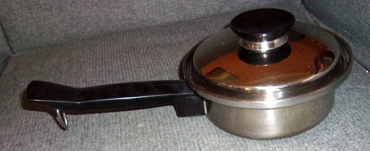 Vintage Seal O Matic 3 Ply 18-8 Stainless Steel Sauté Pan w Lid 7″ x 2″ USA