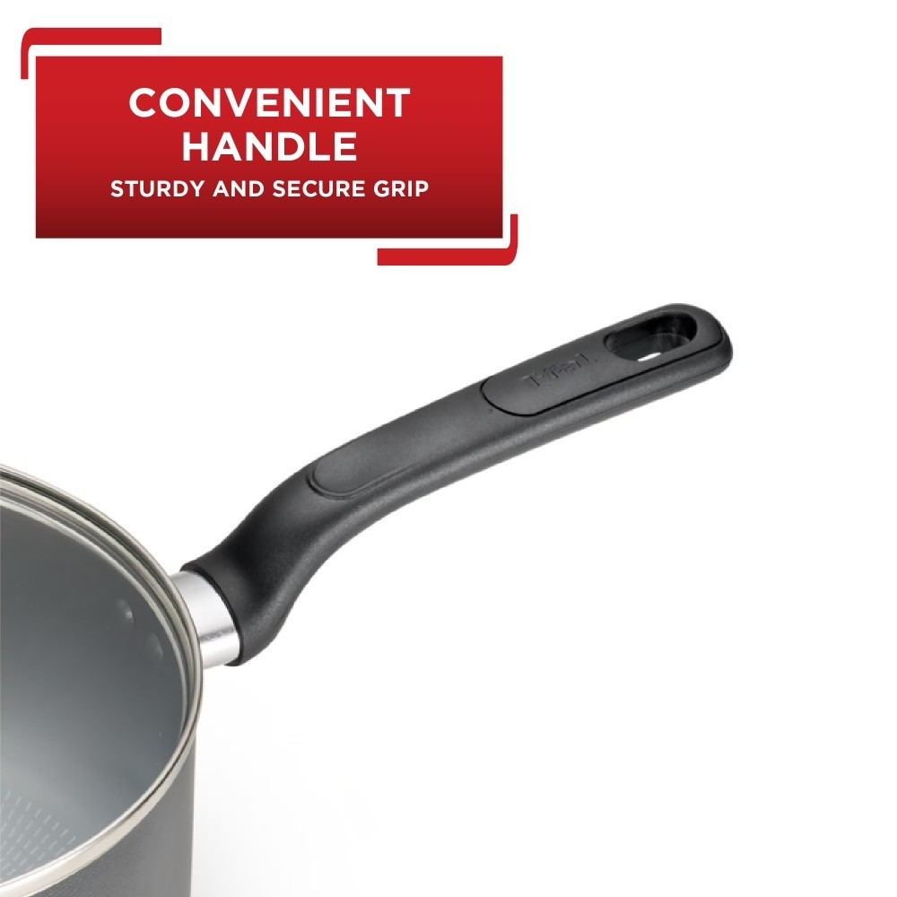 Nonstick Saucepan 2 Quart Pot with Lid, Easy-Care Ceramic Coating, Dishwasher