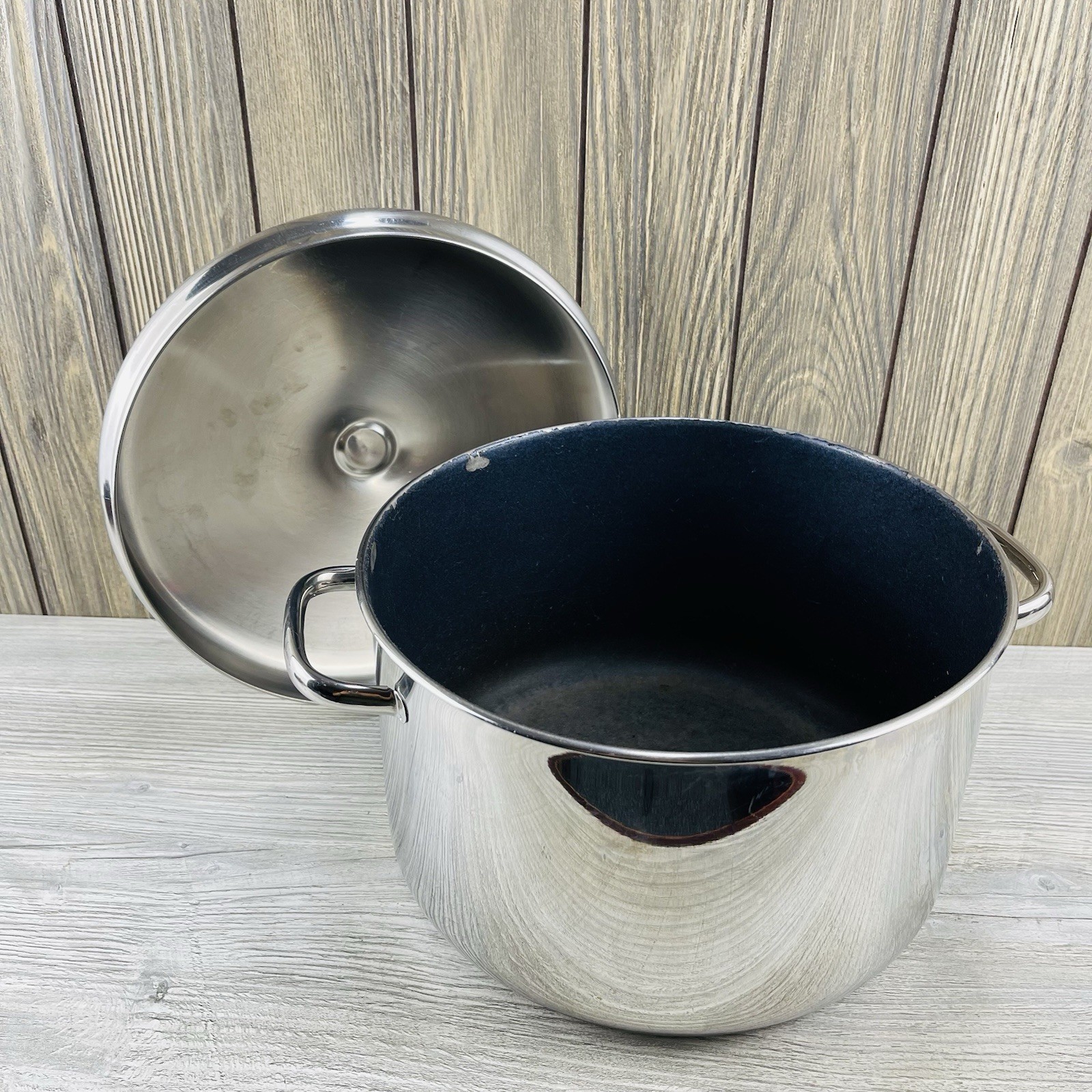 Farberware Millennium Stainless NEVER STICK 8QT Stock Pot Lid 2 Handles USA