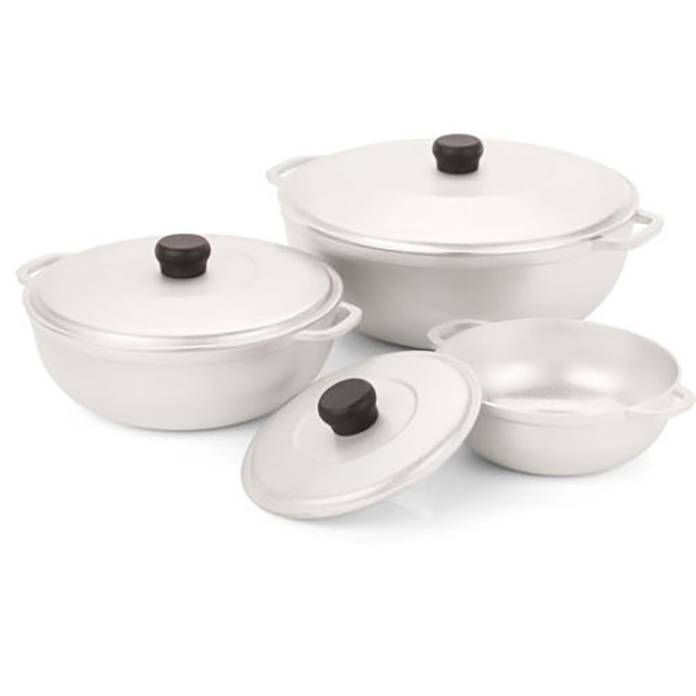 1.5/2.5/5.2qt Cast Aluminum Caldero 3pc Set – 18/22/28cm