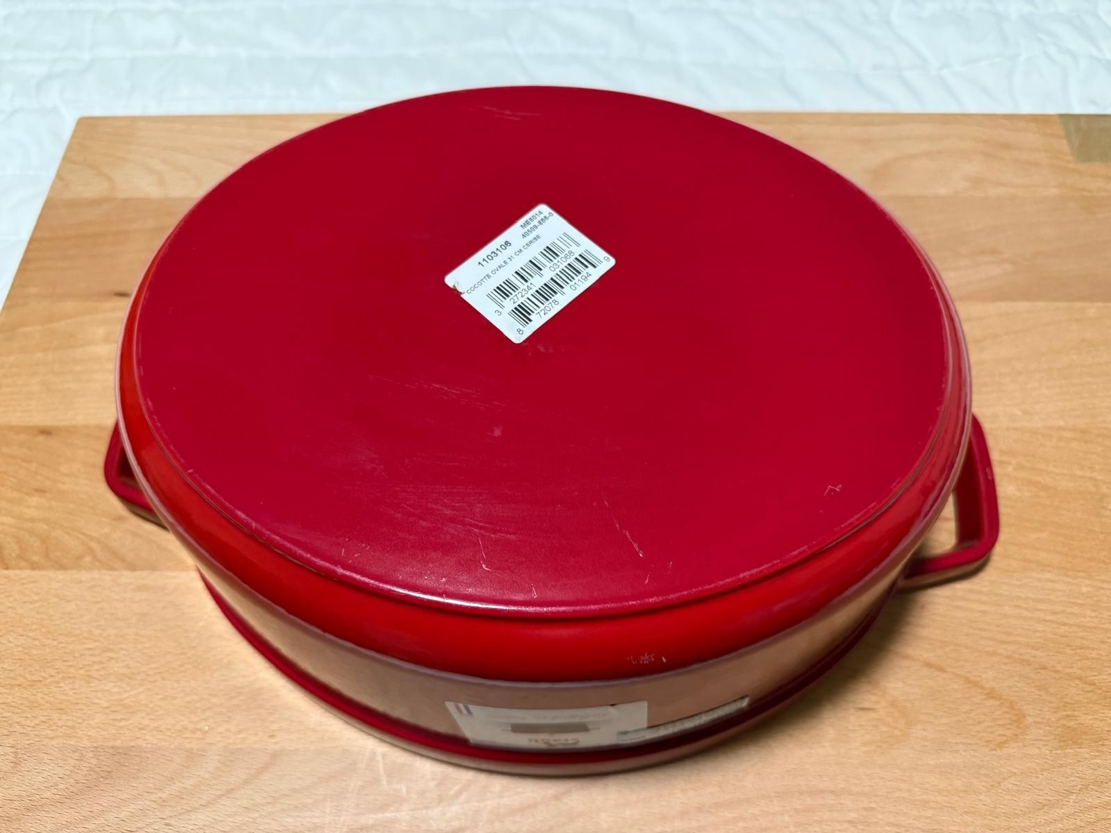 Staub Cast Iron 5.75 qt, Oval, Coq Au Vin Dutch Oven, Cherry
