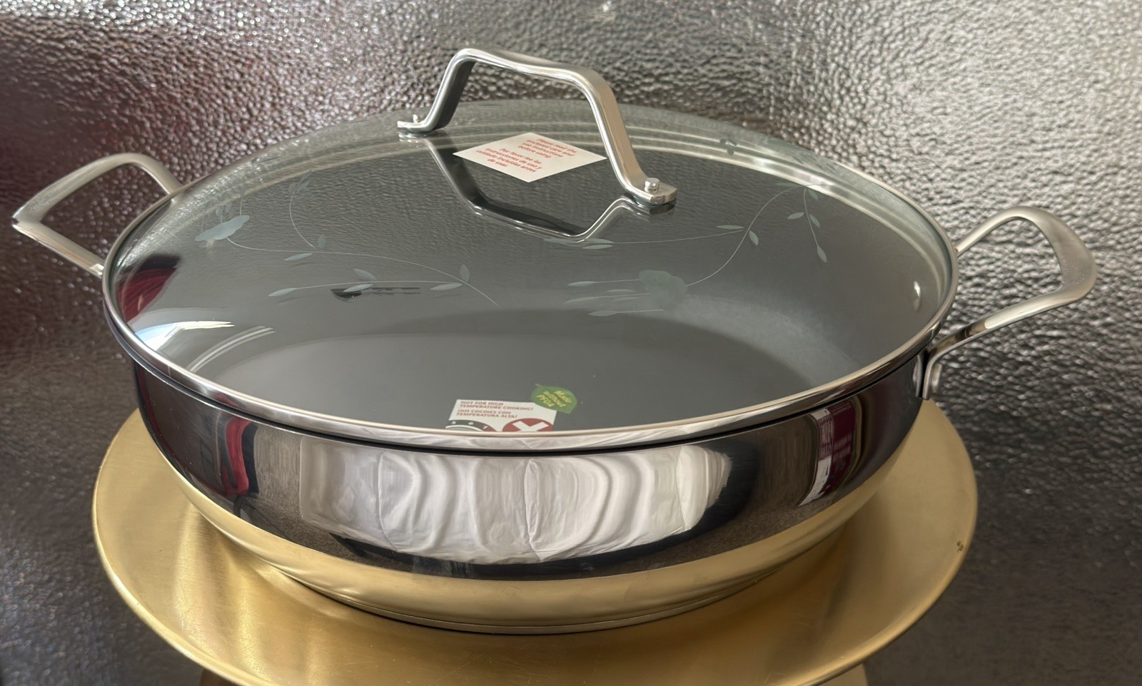 Princess House Heritage Stainless Steel 8.75-Qt Deep Casserole Pan With Lid