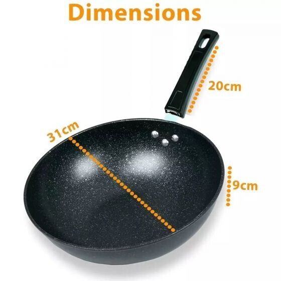 Wok Pan Non Coating Induction Cooker Cookware Universal Cooking Nonstick Wok