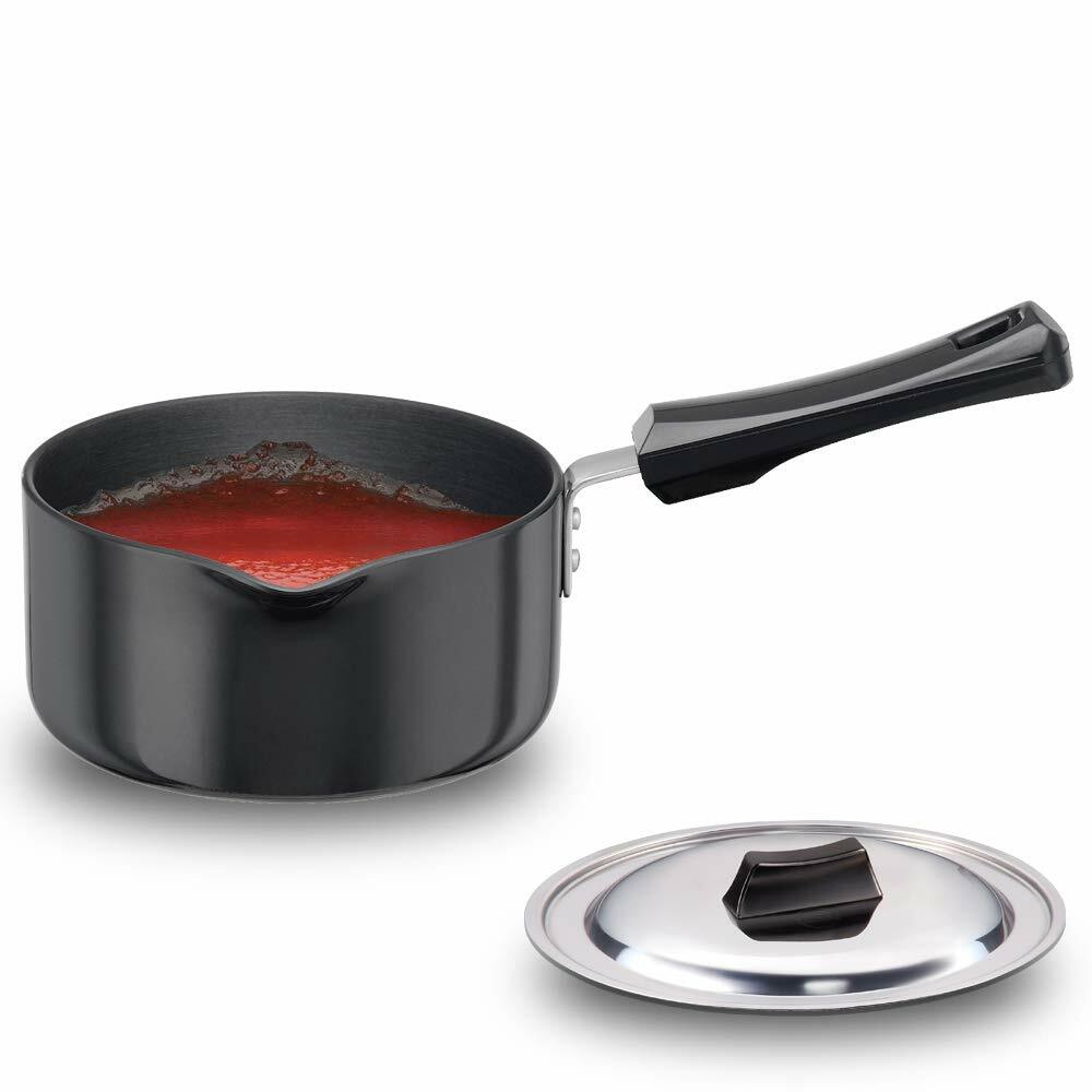 Hawkins Futura Induction Base Saucepan, Tea Pan with Steel Lid, 1.5 Lt, 16cm