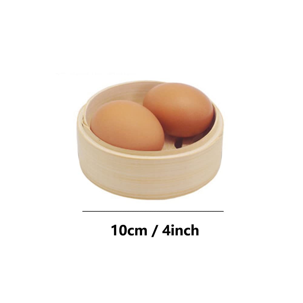 Handmade 4 inch Bamboo Steamer Basket with Lid – 2 Tier Multi-use Traditional…