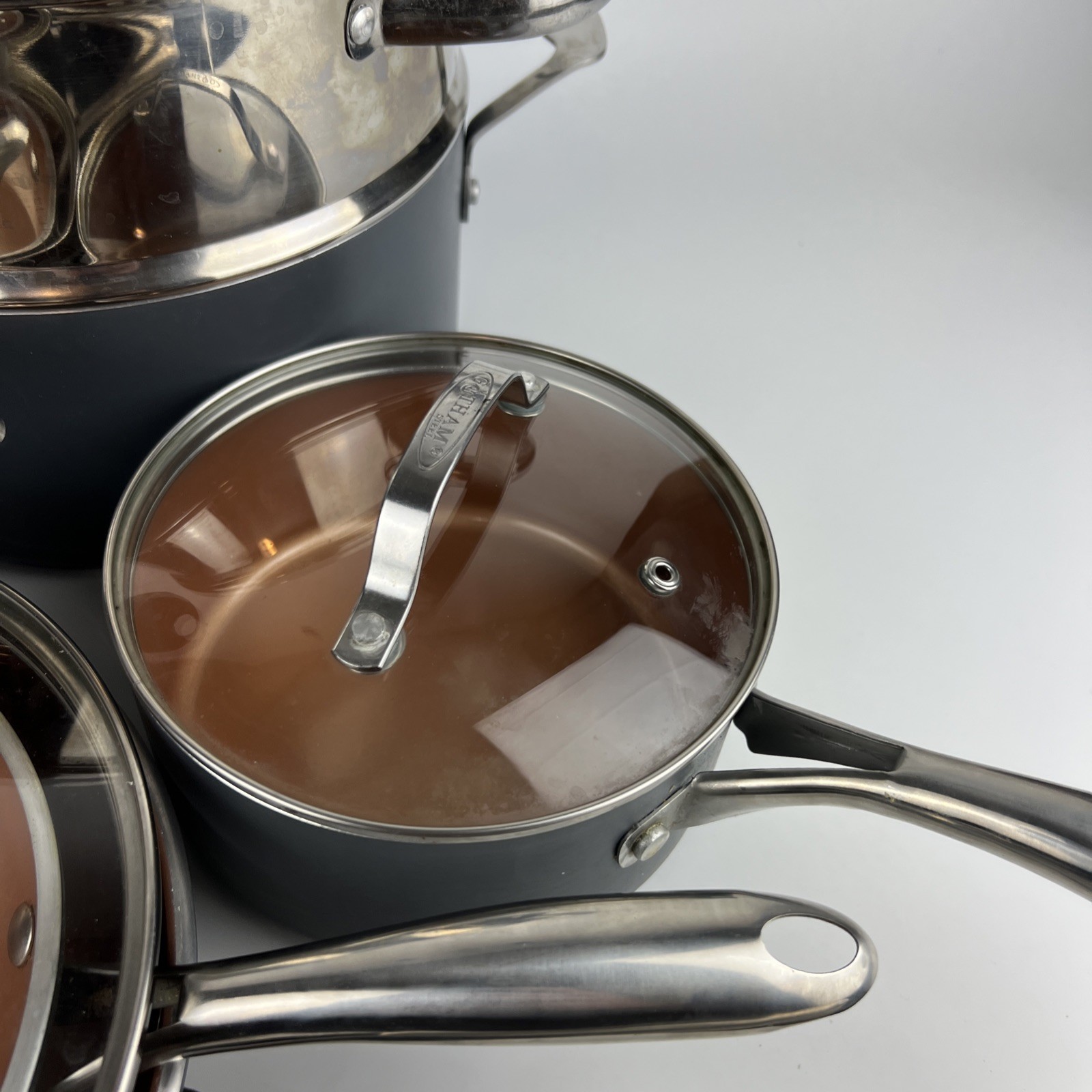 Gotham Steel 12 Piece Ceramic Nonstick Cookware Set Copper Preowned