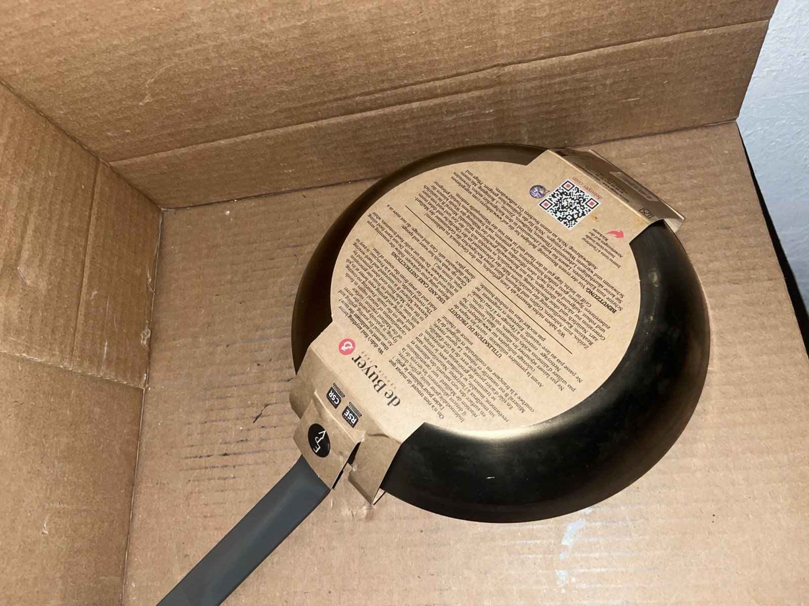 De Buyer Mineral B Element Carbon Steel Non-Stick Oven Safe Fry Pan 10.25”