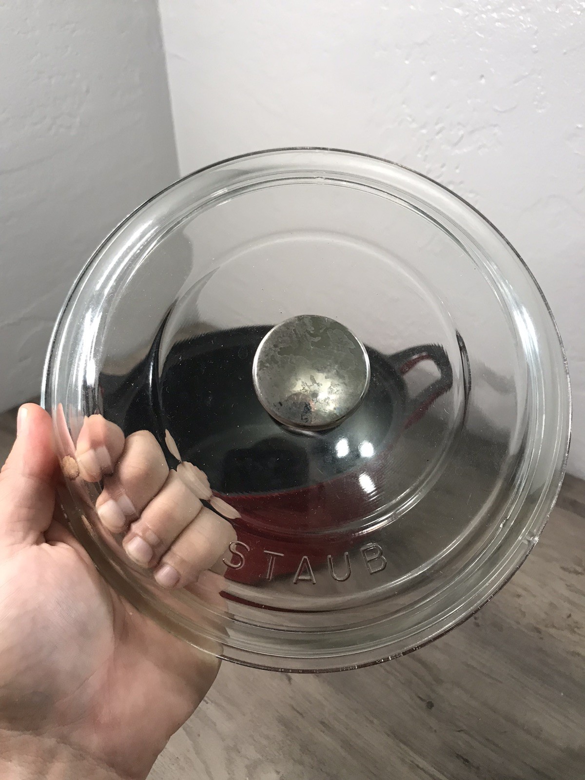 STAUB Cast Iron 2.5 qt Braiser with Glass Lid Dutch Oven Cherry Red 9”