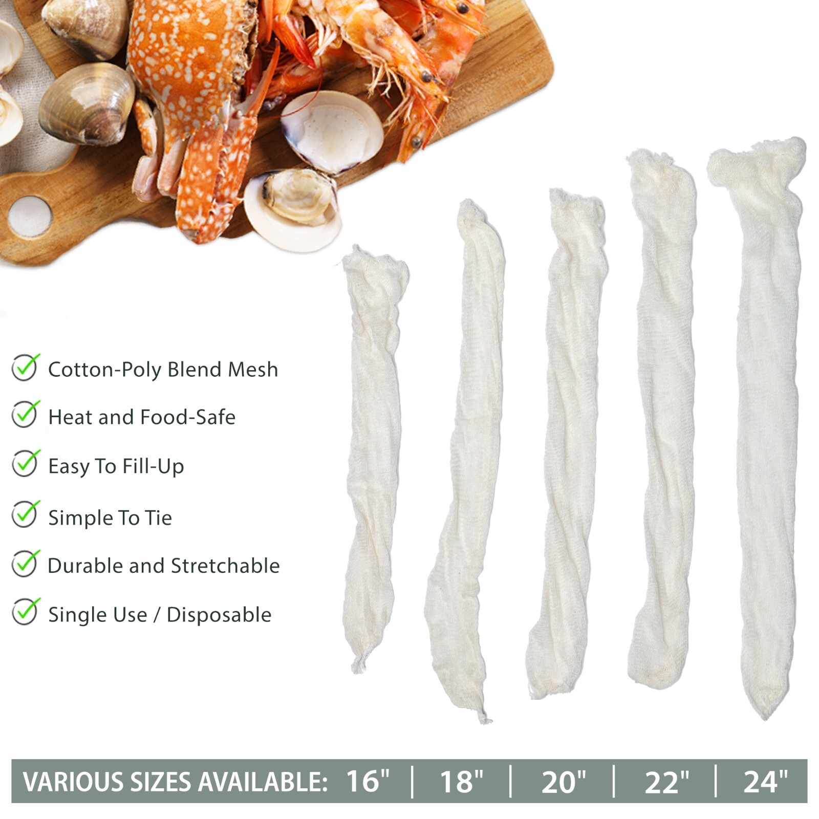 Eselect 24″ Seafood Boil & Steamer Bags – Pack of 10