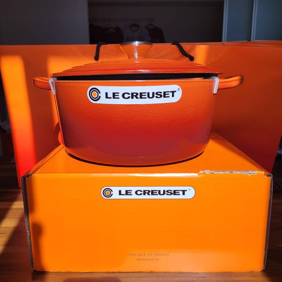 Le Creuset Cocotte Ronde 24cm Orange Silver Knob
