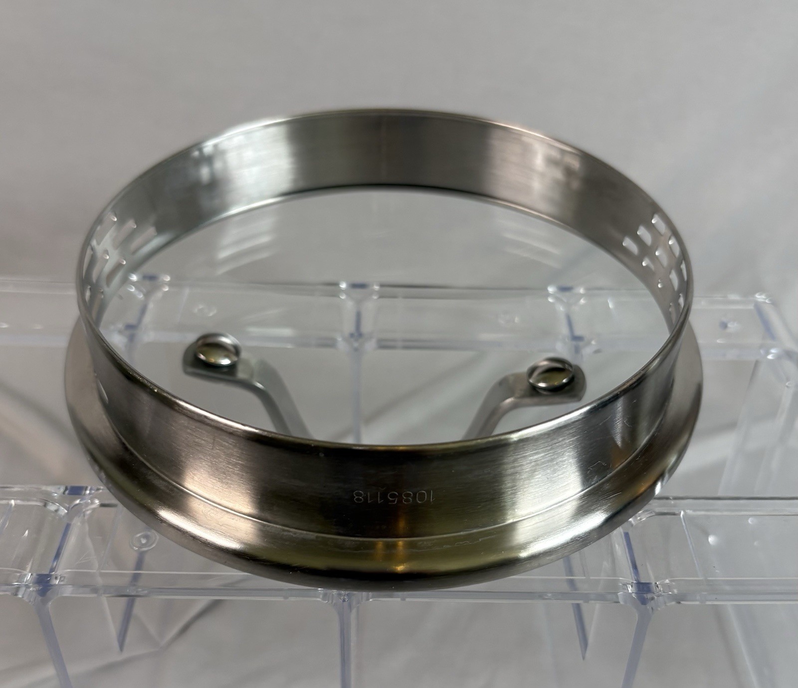 Calphalon Glass Strainer Lid 5.5 Inches Replacement Silver Strainer Rim 1085118