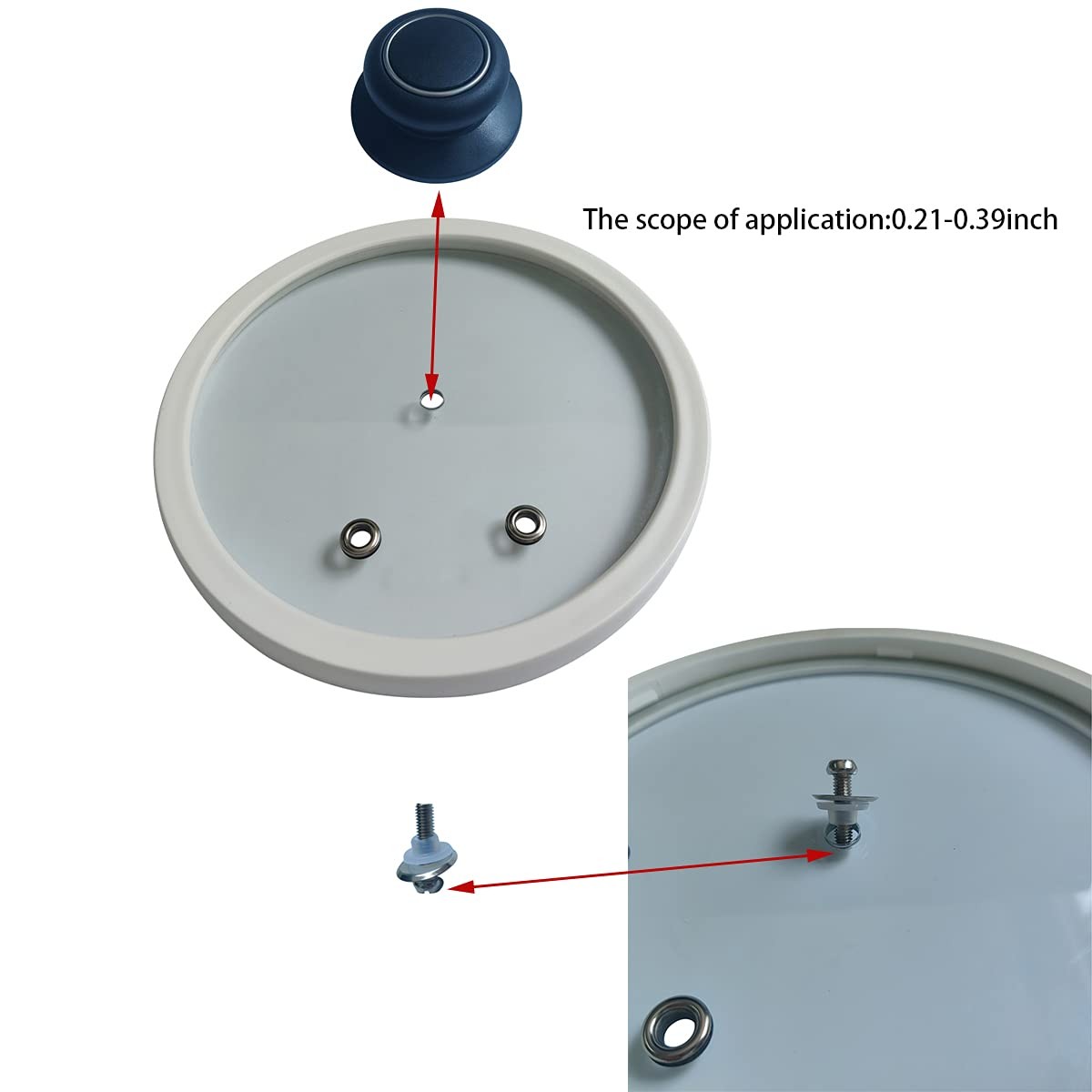 2 Pack Pot Lid Top Replacement Knob heat Resistant Bakelite Kitchen Pot Lid Hand