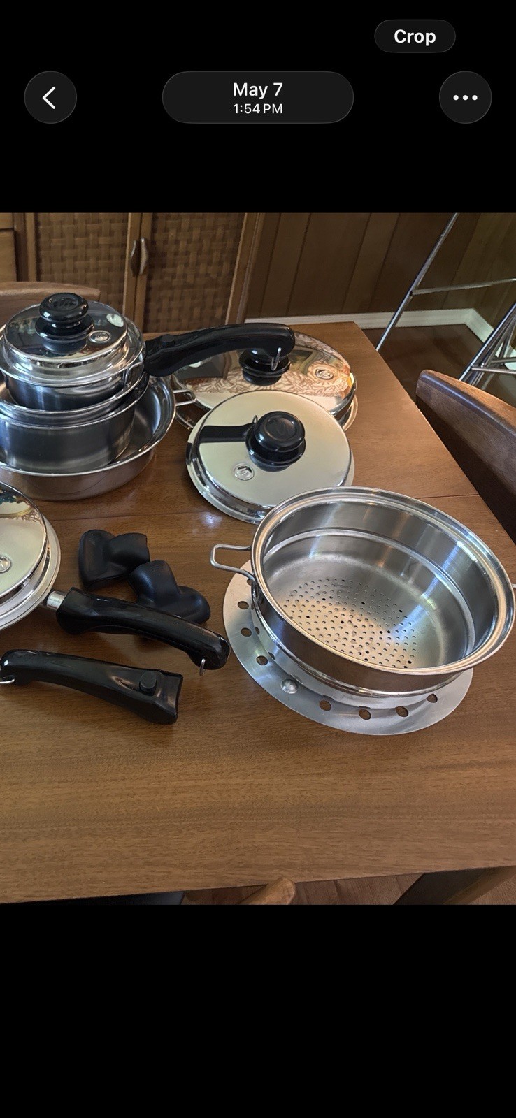 Saladmaster 316Ti Titanium Stainless Steel 8-Piece Pan Set w/ Lids Silver/Black