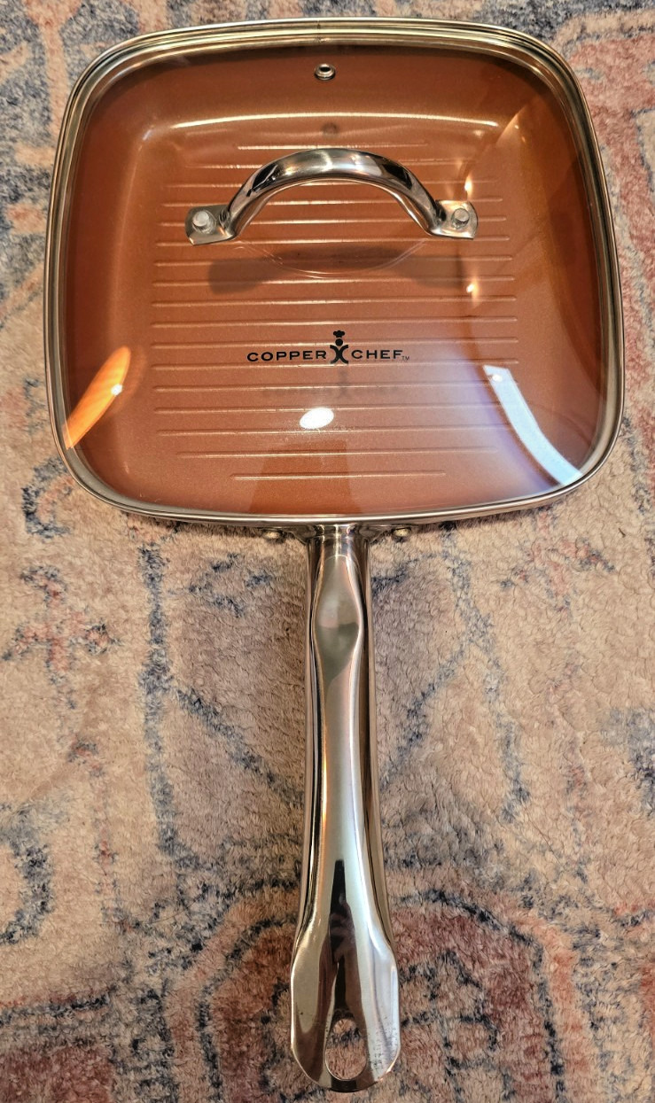 Copper Chef Grill Pan 9.5″ Steel Handle Non Stick S1 Induction Friendly