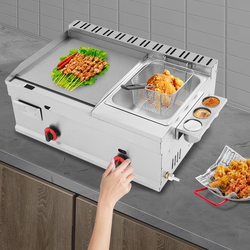 Commercial Deep-frying Machine Large-capacity with Grill Griddle Gas Heating USA
