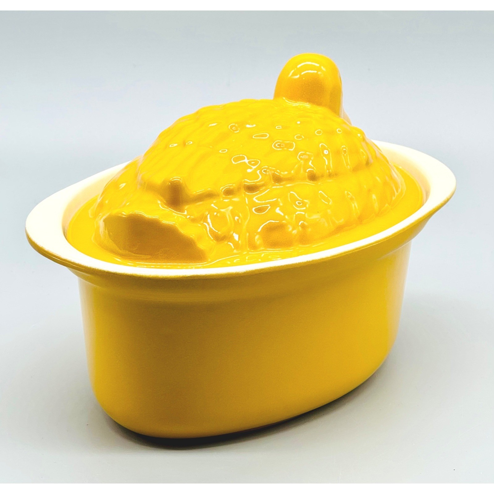 Chasseur France Yellow Duck Enameled Cast Iron Pate Terrine Mold 1.25 Quarts