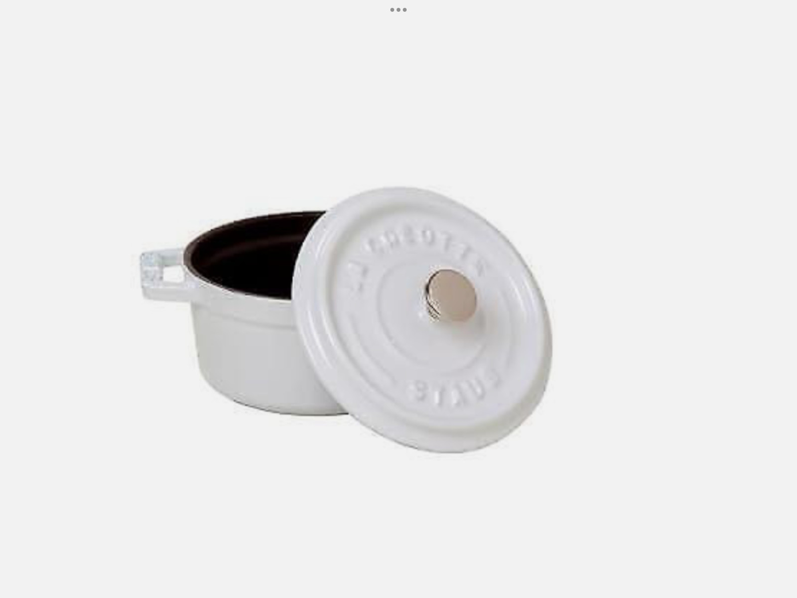 Staub Cast Iron 7 qt, Round, Cocotte, White