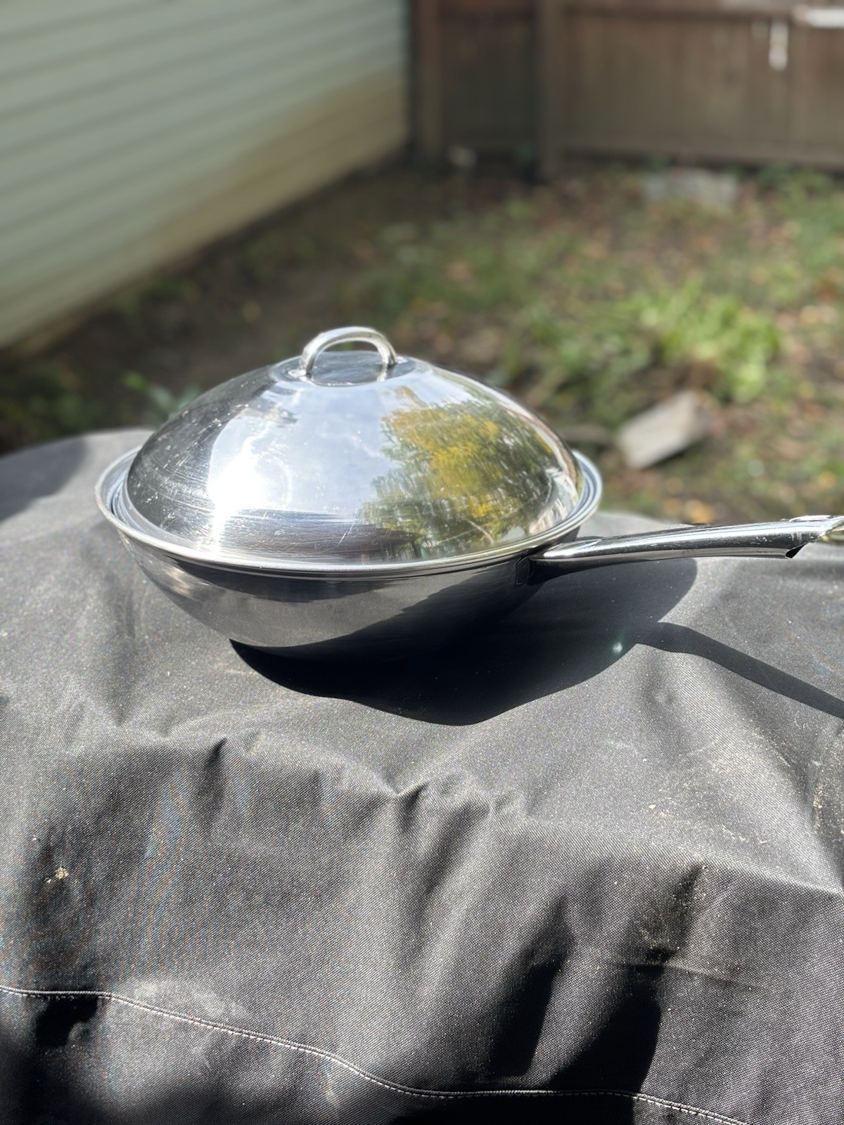 Himark Stainless Steel Wok With Lid 13.5” Made In Korea Great Condition