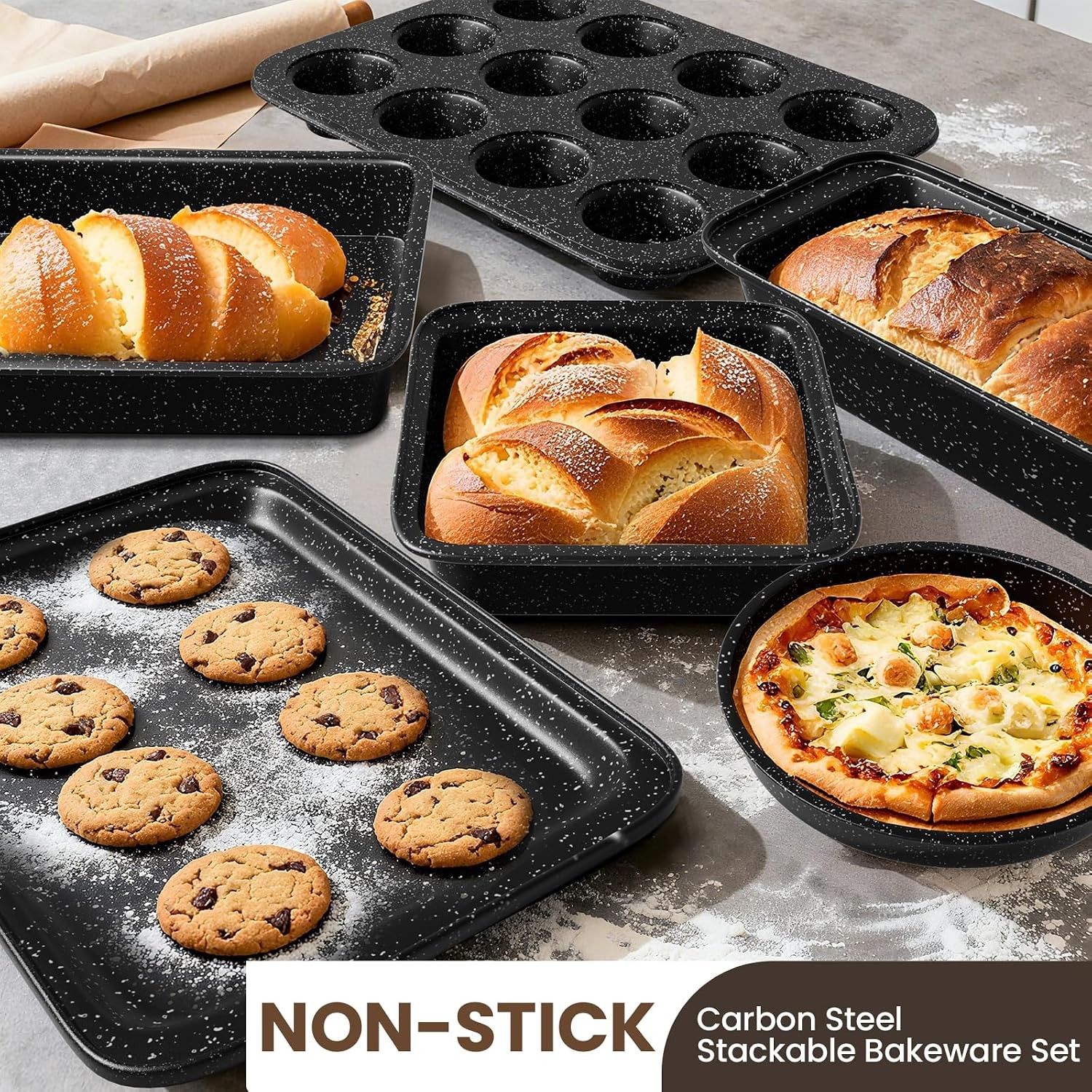 31 Piece Non Stick Induction Cookware Kitchen Pots Pans Set Bakeware Set