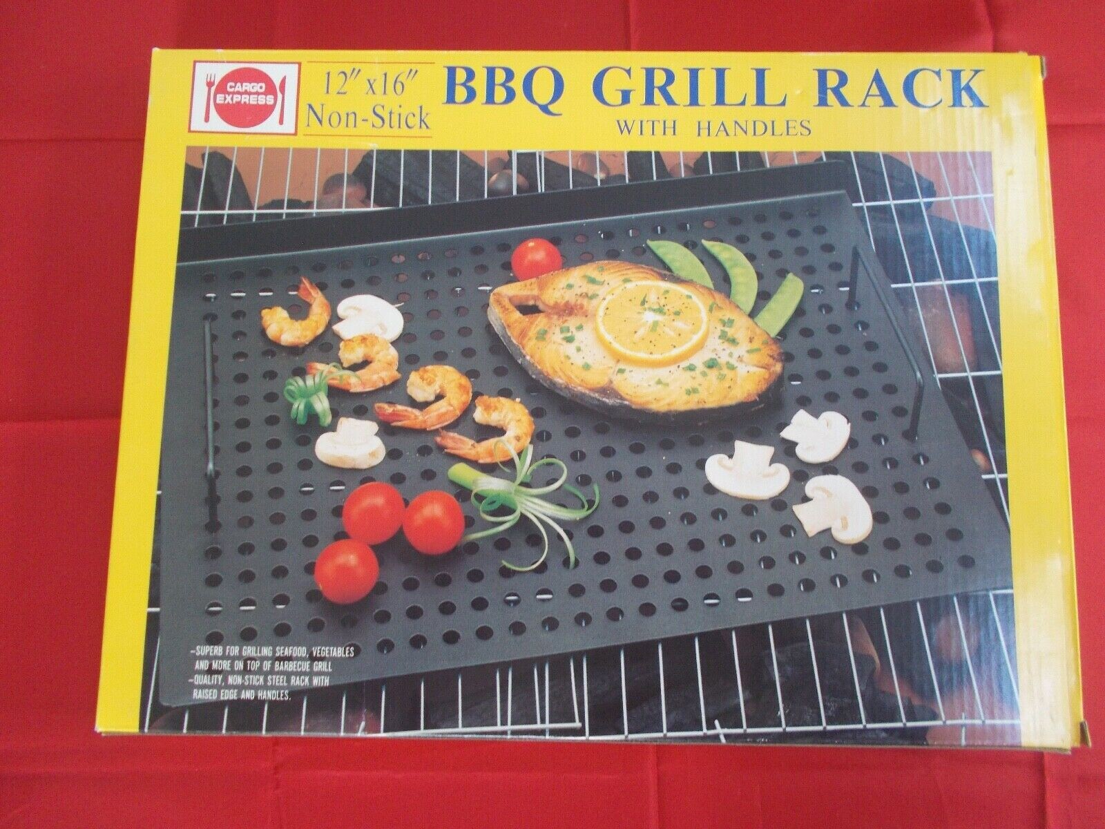 Cargo Express Non-Stick Grill Rack With Handles 16″ by 12″ New Sealed