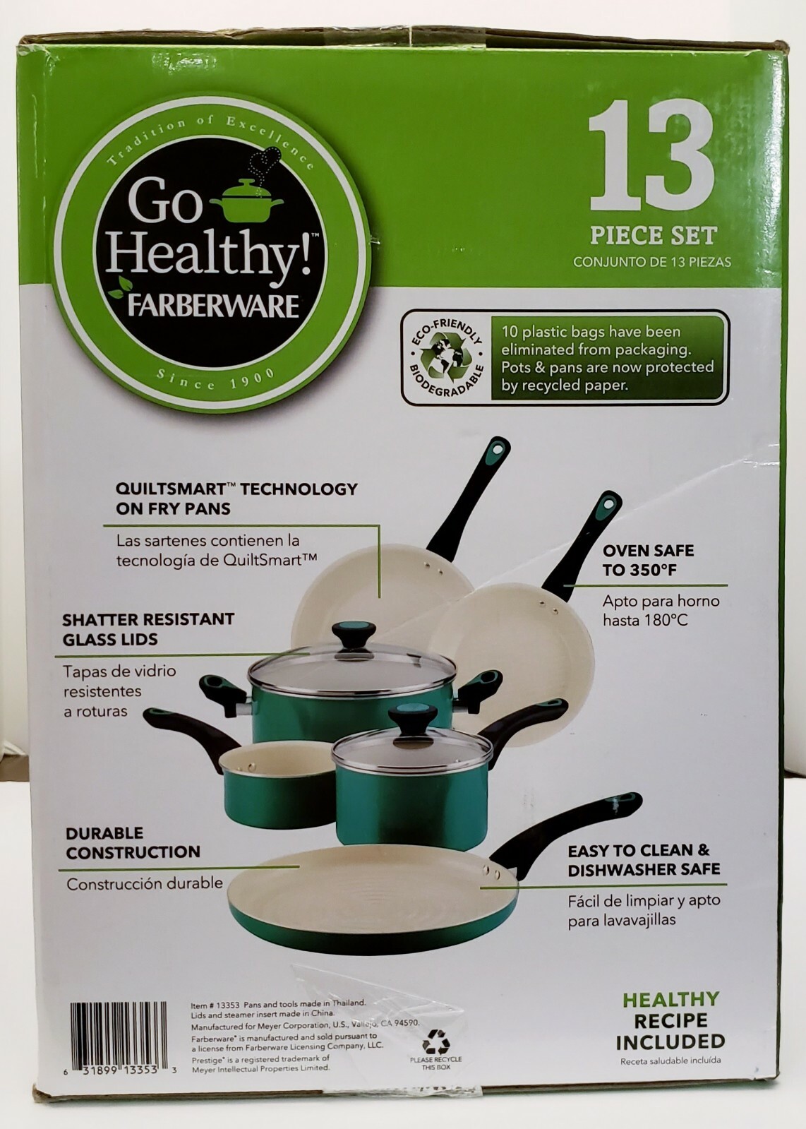 Go Healthy! By Farberware 13 Piece Nonstick Pots And Pans Cookware Set W/ Tools