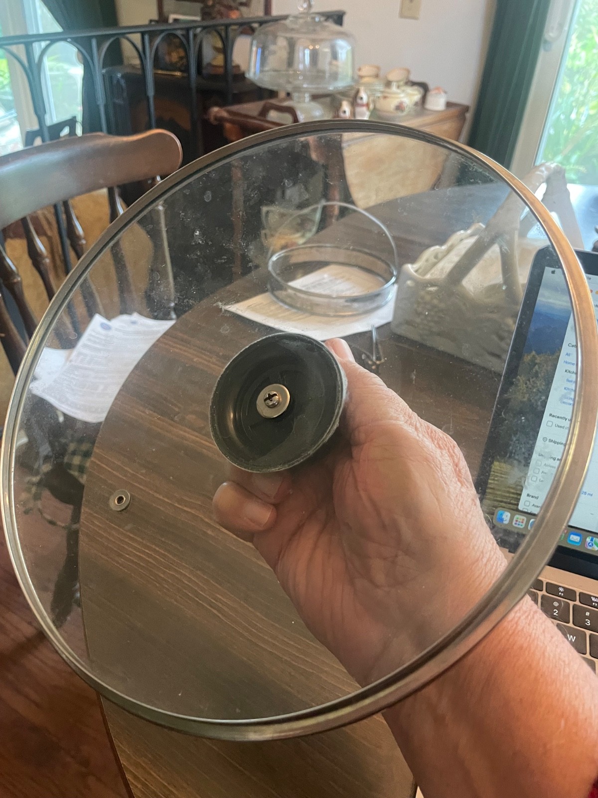 Tempered Glass Pot LID Lid Only- 10 inches where it fits in pan or pot