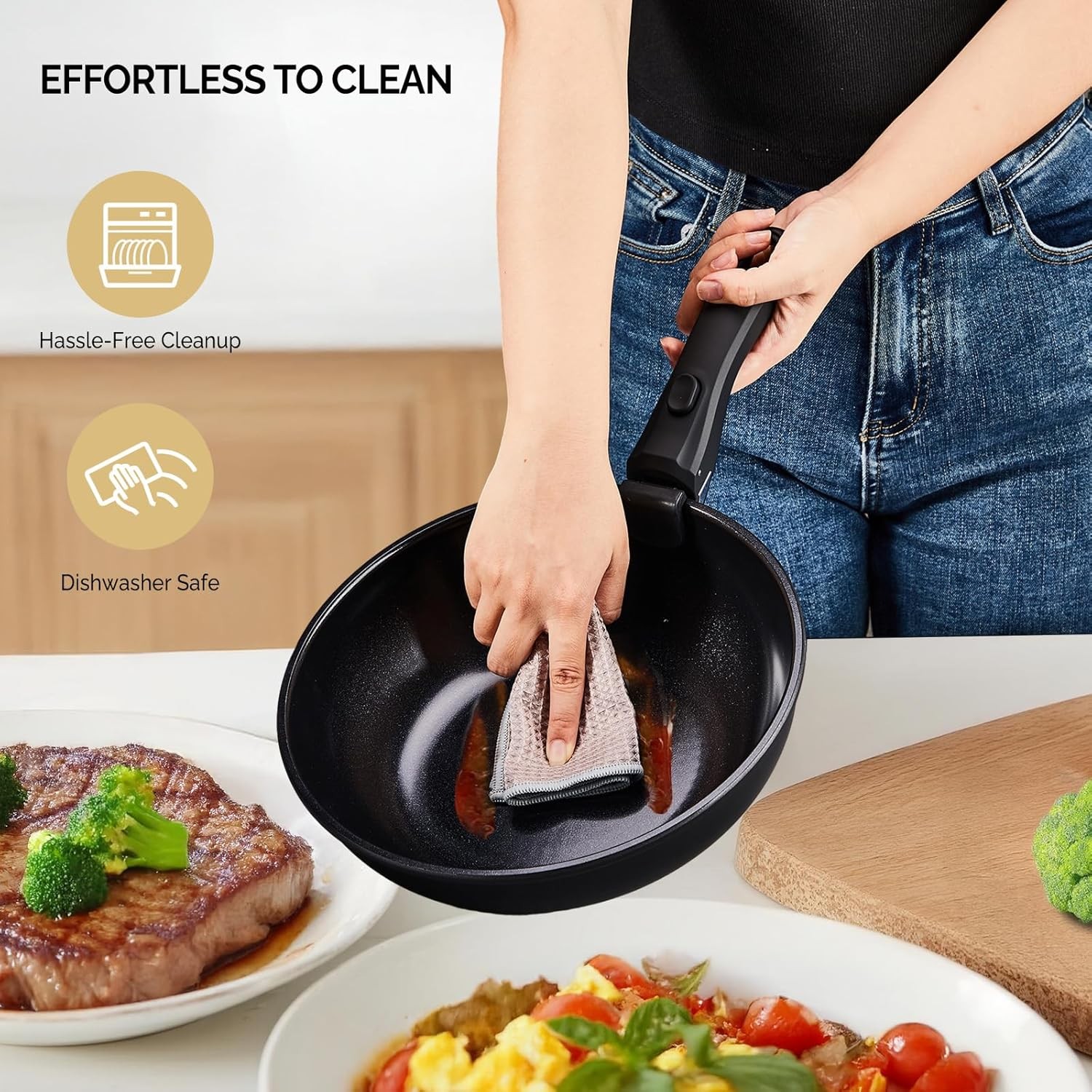 23 Pcs Cookware Set Nonstick Pots and Pans with Glass Lids, Dishwasher Safe