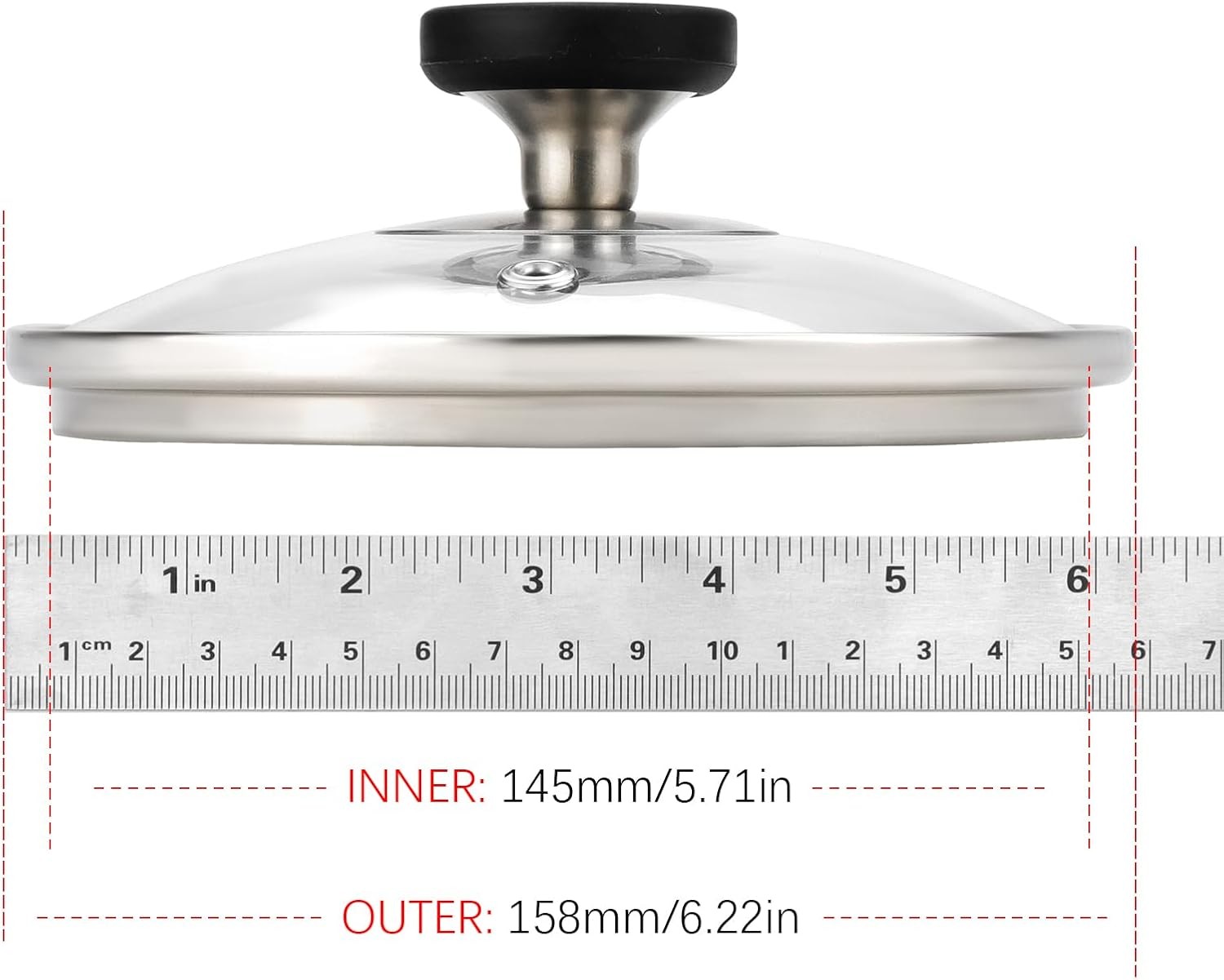 6 Inch Universal Tempered Glass Pot Lid Glass Covers for Frying Pan Wok Pot