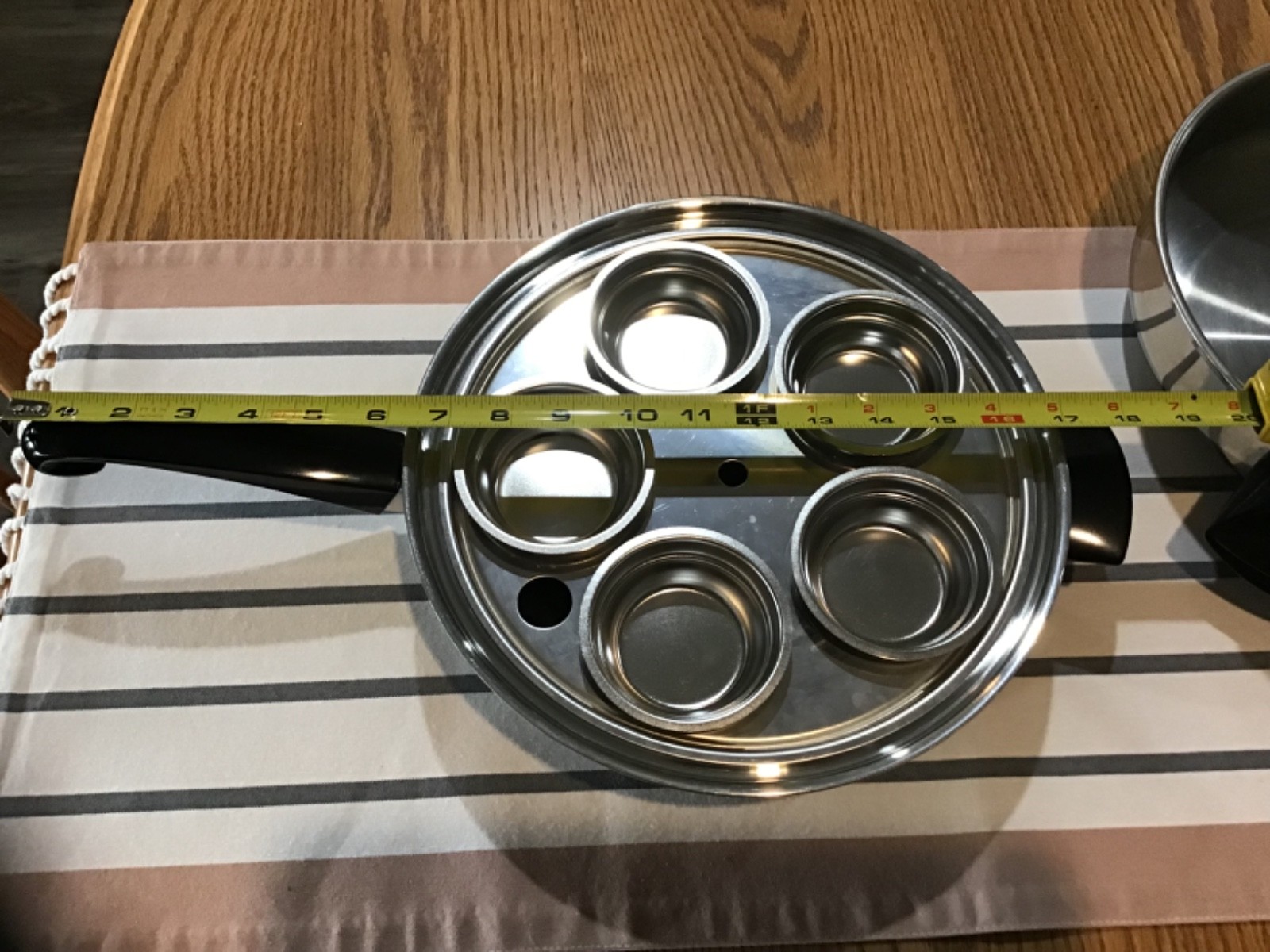 Vtg Seal-O-Matic Thermium Multi-Plex 11” Steel Skillet W/Dome Lid & Egg Poacher