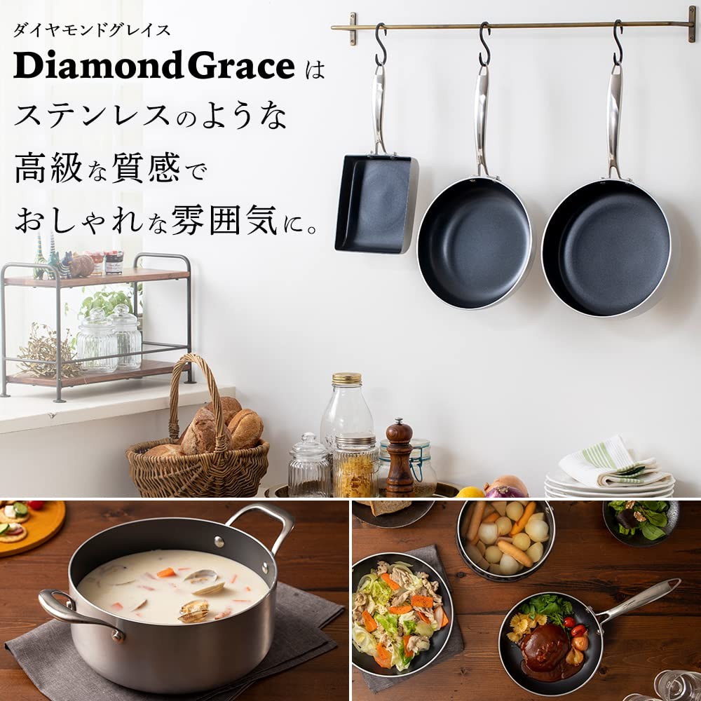 Frying pan and pot 10-piece set (26cm, 20cm) IH compatible Silver DG-SE10