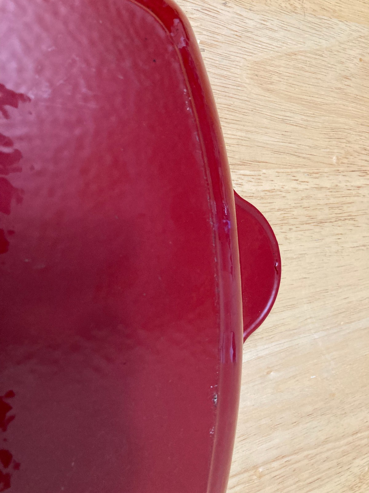 RED Enamel Cast Iron Square 11″ Skillet Ribbed Grilling Pan
