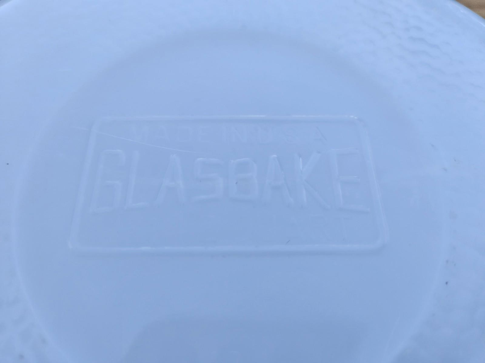 Vintage Glasbake White Milk Glass Round Casserole Dish – 2 QT