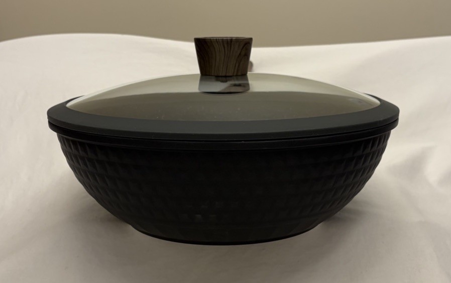 D&W Deane & White Wok 12” Gray Non-Stick Long Wooden Handle NWT