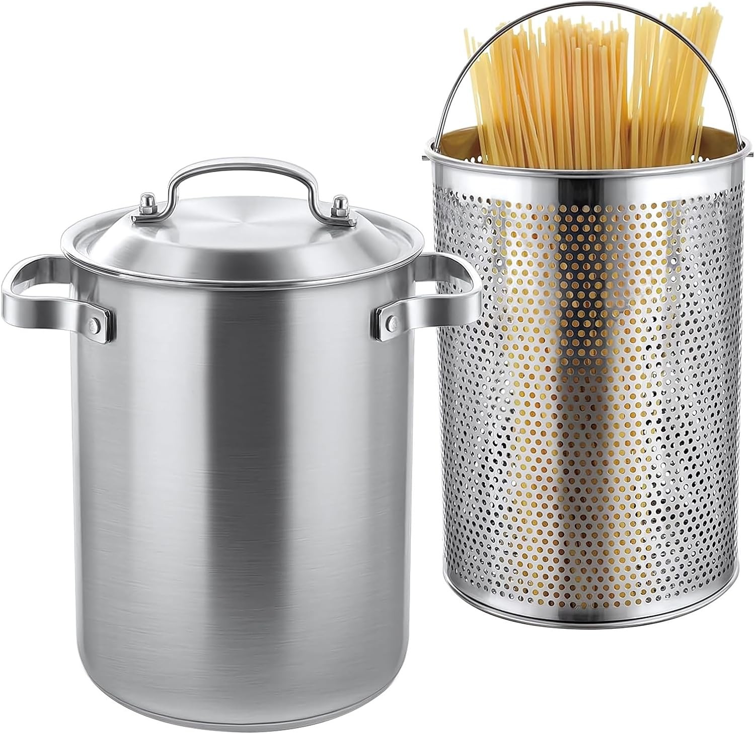 Asparagus Pot, Stainless Steel Asparagus Steamer 4.3L/1.14Gal 3-Ply Base