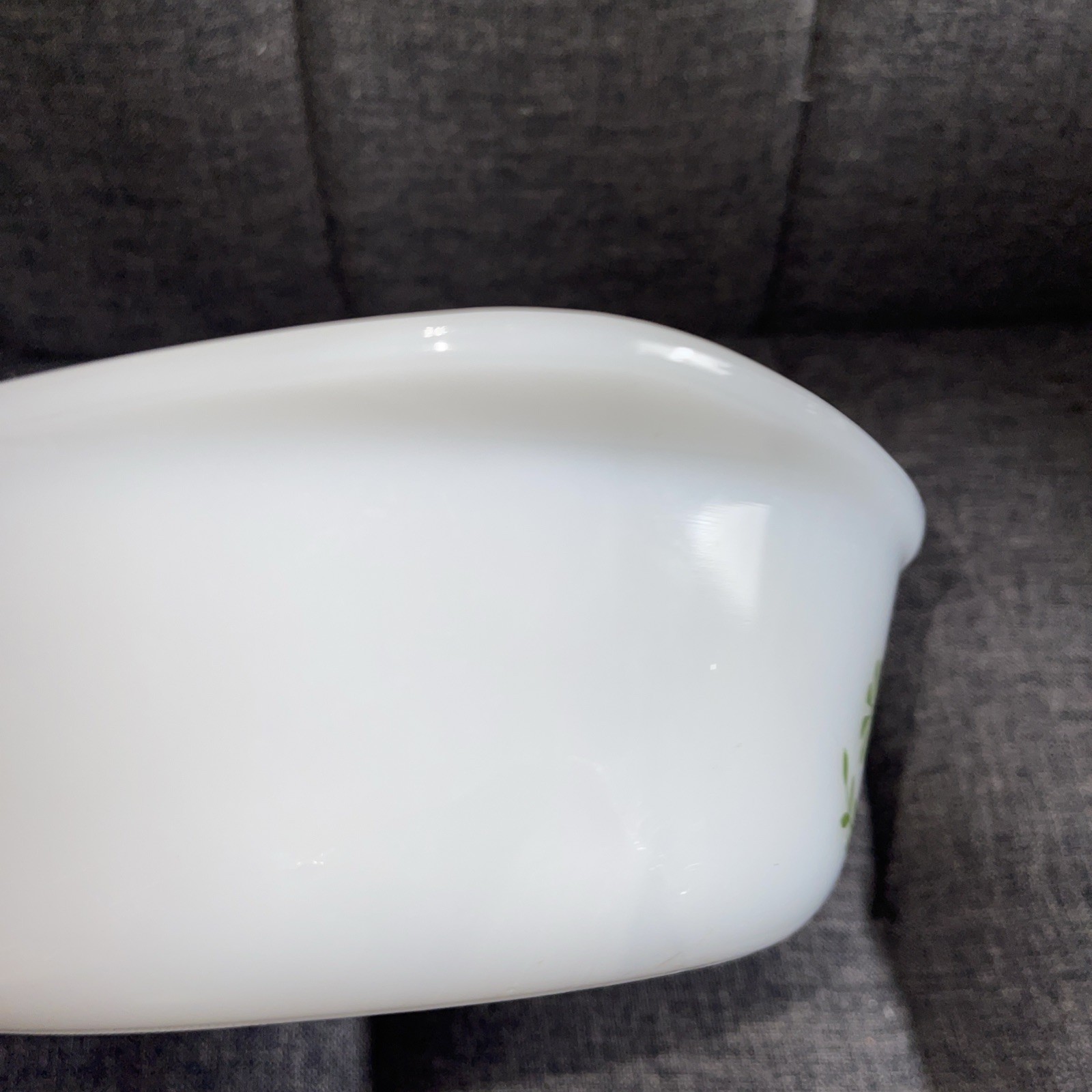Glasbake 8.5″ Green Daisy Casserole Dish (No Lid) 2 Qt USA J514 Ovenware
