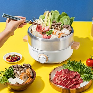 Aroma Housewares AMC-130 Whatever Pot, Indoor Grill, Cooking, Hot Pot with Glass
