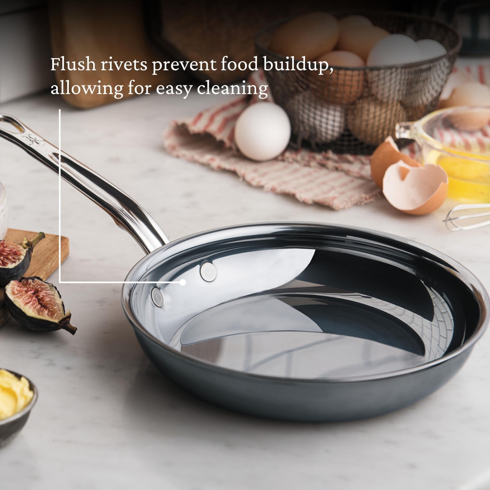 Hestan NanoBond Titanium Stainless Steel 11″ Skillet Fry Pan w/ Lid