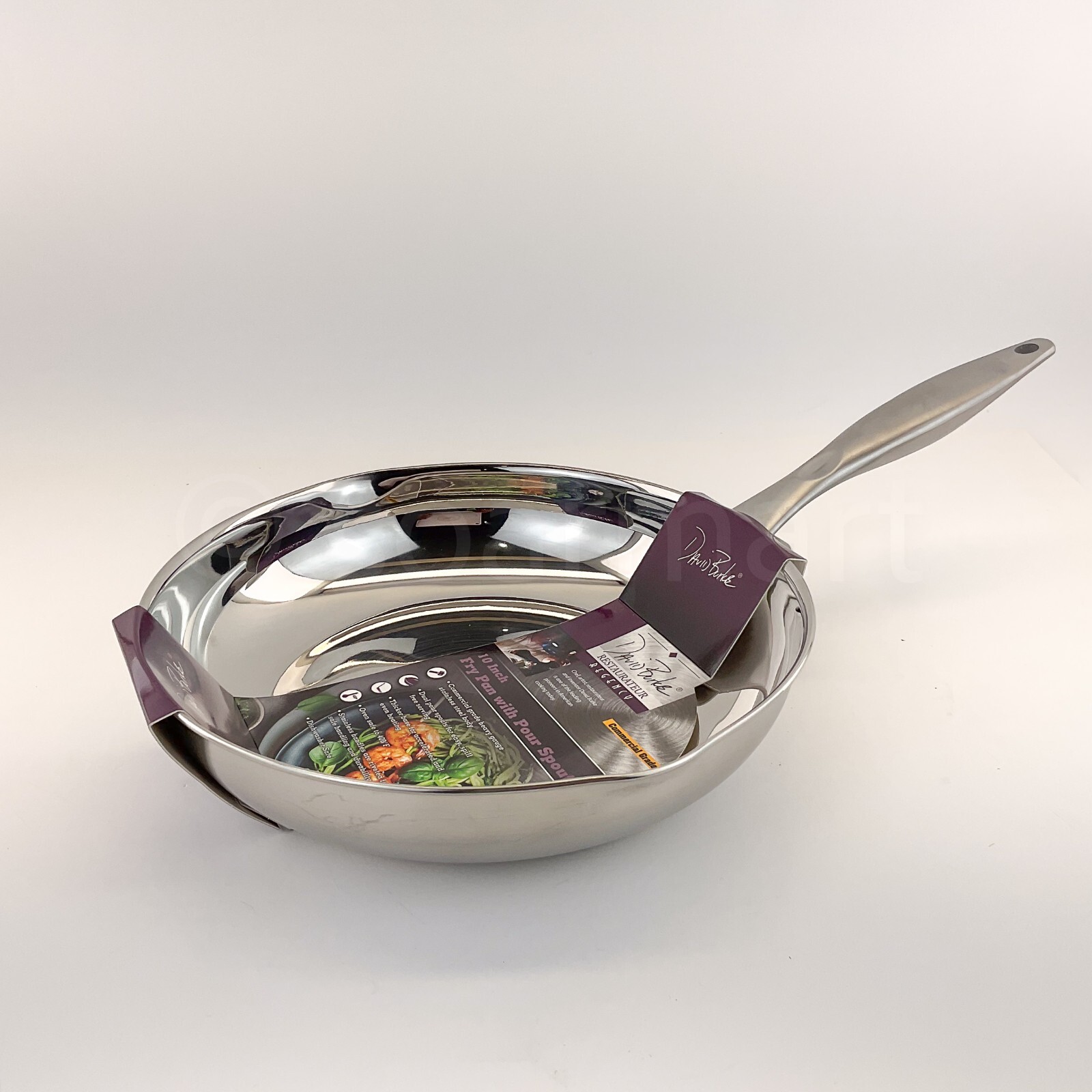 David Burke Gourmet 10″ Inches Pro Heavy Stainless Steel Frying Pan New